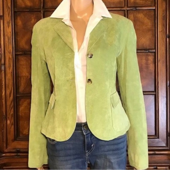 Anne Klein Jackets & Blazers - Anne Klein Genuine Suede Meadow Green Jacket Medium